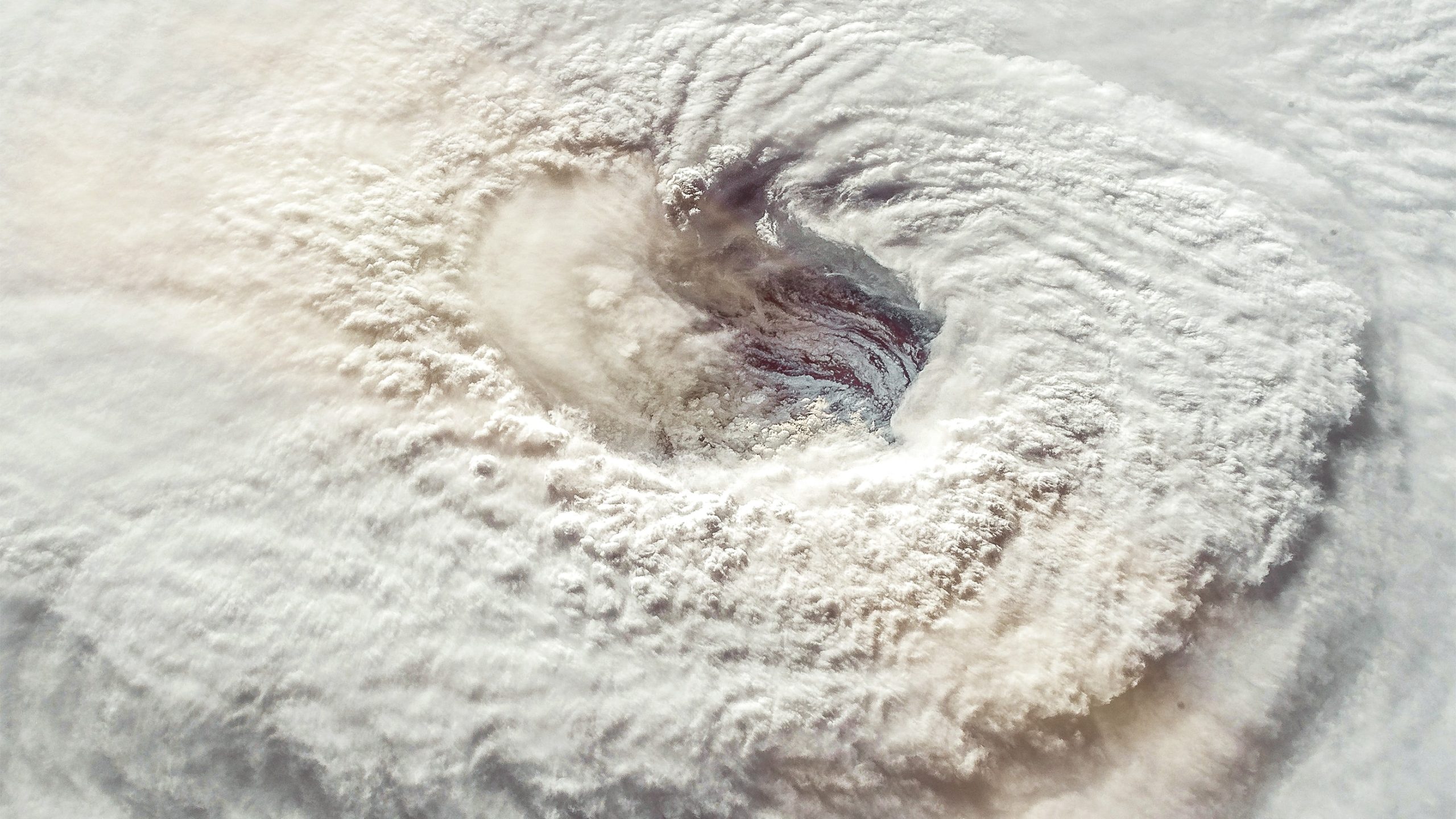 Satellite image of eye of a hurricane